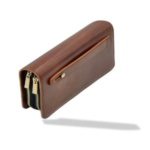 Ví cầm tay Clutch da bò Pullup 2 khóa DPCTB-22136PL